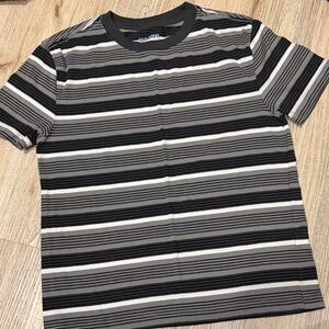 Old Navy Black and Gray Striped Tee